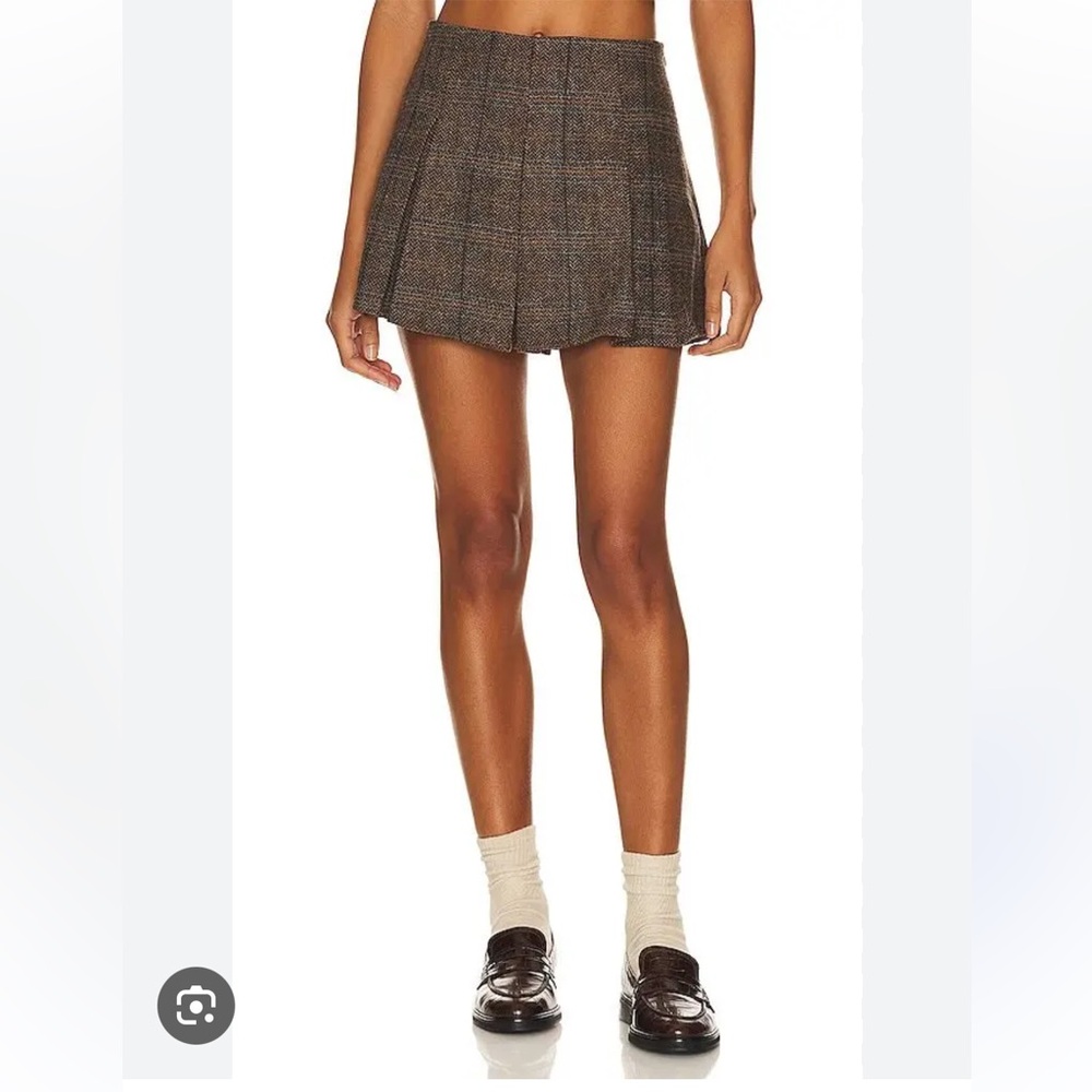 ASTR THE LABEL SIARAH Brown Plaid Mini Skirt